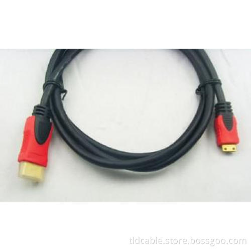 Mini HDMI to HDMI Cable Dual Color Red and Black